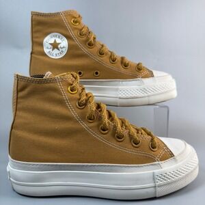 Converse Chuck Taylor All Star Womens 5 Sneakers CTAS Lift Platform Hi Lace Gold